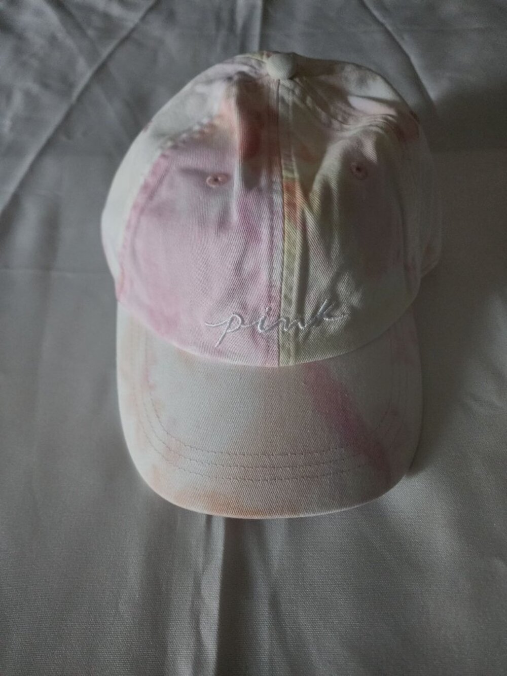 Victoria's Secret PINK White Multi/Tie Dye Baseball Hat One Size New With Tags - Picture 4 of 13